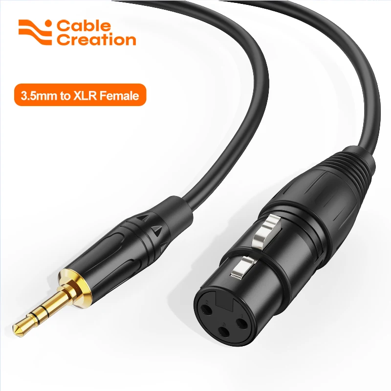 CableCreation 1/8 Inch 3.5mm to XLR Cable, Balanced XLR Female to 3.5mm Microphone Cable
CableCreation 1/8 Inch 3.5mm to XLR Cable, Balanced XLR Female to 3.5mm Microphone Cable