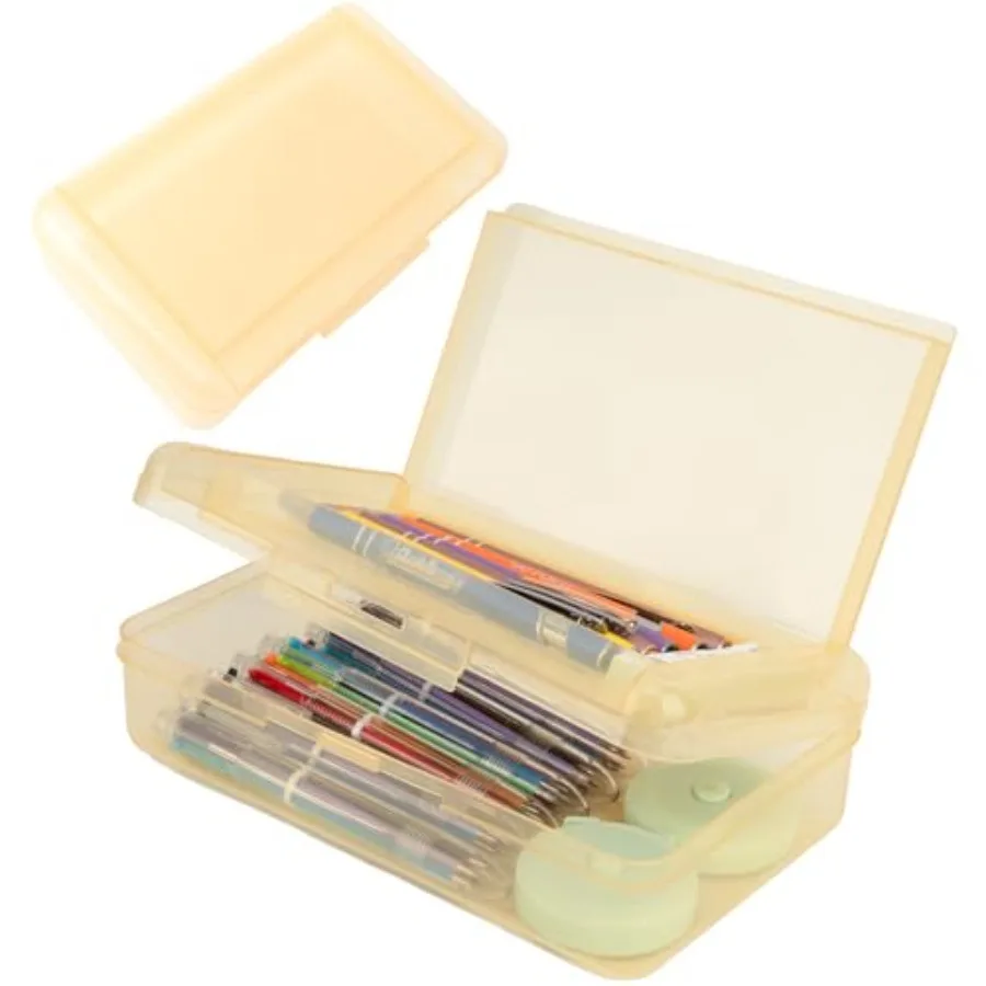 Pencil Case Box, Double Layer Large Capacity Plastic Pencil s, Clear Hard Pen Case with Snap-tight Lid, Storage Art Craft Box M
Pencil Case Box, Double Layer Large Capacity Plastic Pencil s, Clear Hard Pen Case with Snap-tight Lid, Storage Art Craft Box M