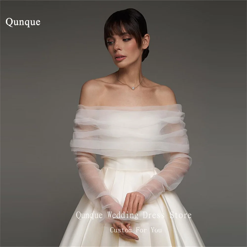 Qunque Formal Wedding Dresses Bride Strapless Sheer Long Sleeves Prom Gowns A Line Floor Length Vestidos De Novia Customized
Qunque Formal Wedding Dresses Bride Strapless Sheer Long Sleeves Prom Gowns A Line Floor Length Vestidos De Novia Customized