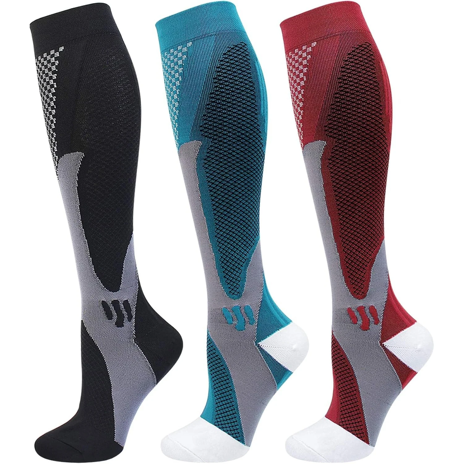 3Pairs Men Women 20-30 mmHg Sports Support Compression Socks, Best for Running, Hiking, Recovery, Camping, Climbing Mountains
3Pairs Men Women 20-30 mmHg Sports Support Compression Socks, Best for Running, Hiking, Recovery, Camping, Climbing Mountains