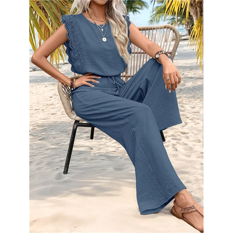 A83F-Jumpsuits For Women 2025 Summer Ruffle Sleeves Square Neck Rompers Drawstring Overalls With Pockets
A83F-Jumpsuits For Women 2025 Summer Ruffle Sleeves Square Neck Rompers Drawstring Overalls With Pockets