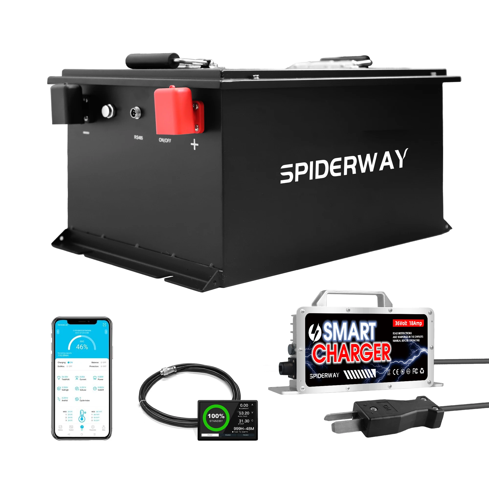 36V 105Ah Bluetooth LiFePO4 Lithium Battery Built-in 200A BMS 6000+ Cycle for Yamaha G1 G2 G3 G5 G8 G9 G14 G16 Golf Cart
36V 105Ah Bluetooth LiFePO4 Lithium Battery Built-in 200A BMS 6000+ Cycle for Yamaha G1 G2 G3 G5 G8 G9 G14 G16 Golf Cart