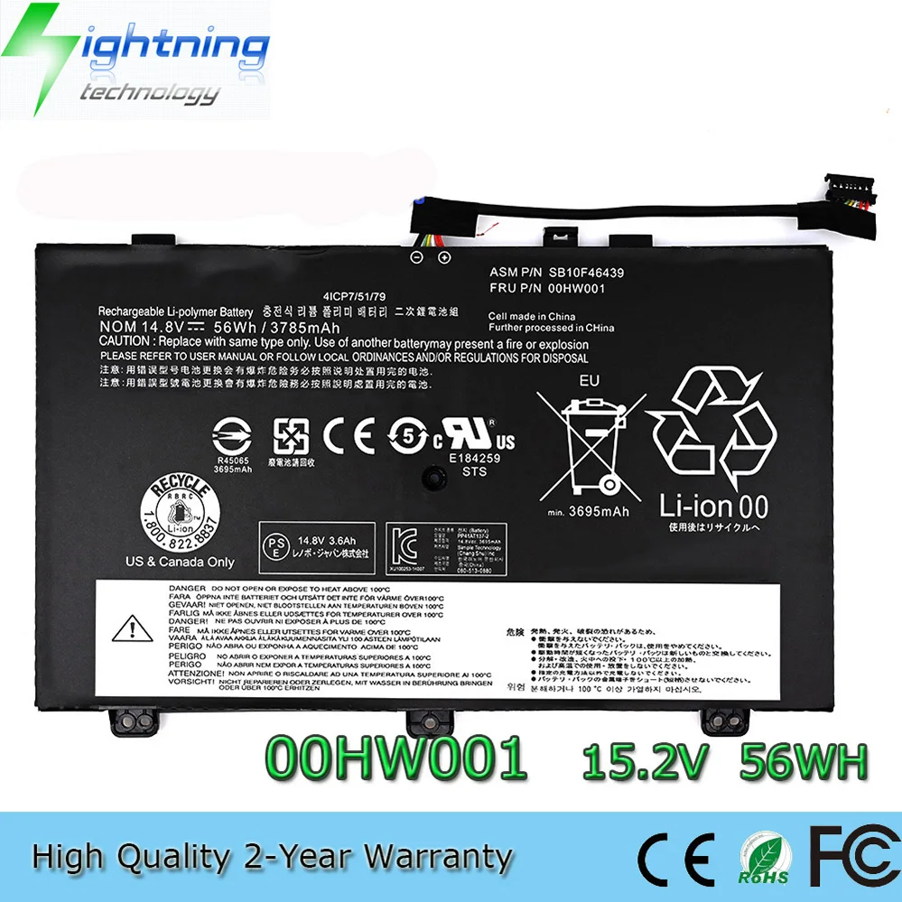 00HW000 15.2V 56Wh Laptop Battery for Lenovo ThinkPad S3 Yoga 14 00HW001 SB10F46439 etc.
00HW000 15.2V 56Wh Laptop Battery for Lenovo ThinkPad S3 Yoga 14 00HW001 SB10F46439 etc.