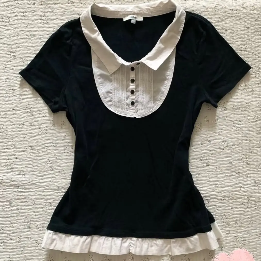Y2k Sweet SlimTshirt Goth Fake 2 шт. Винтаж Панк с коротким рукавом 2000-х годов Укороченный топ на пуговицах Женская одежда ONeck Harajuku Корейские футболки
Y2k Sweet SlimTshirt Goth Fake 2 шт. Винтаж Панк с коротким рукавом 2000-х годов Укороченный топ на пуговицах Женская одежда ONeck Harajuku Корейские футболки