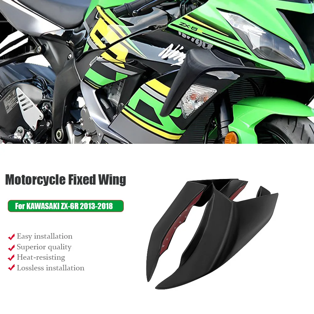 ZX-6R Winglets,Fit For KAWASAKI ZX 6R ZX6R ZX-636 2013-2018,Motorcycle Fairing Parts, Aerodynamic Wing Kit, Fixed Winglet
ZX-6R Winglets,Fit For KAWASAKI ZX 6R ZX6R ZX-636 2013-2018,Motorcycle Fairing Parts, Aerodynamic Wing Kit, Fixed Winglet