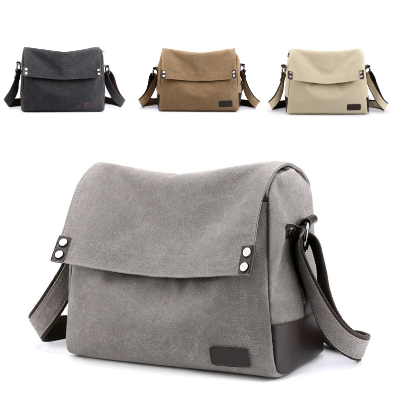 Новая повседневная мужская парусиновая сумка на одно плечо, простая сумка через плечо большой вместимости, многофункциональная горизонтальная сумка почтальона в стиле ретро 
Новая повседневная мужская парусиновая сумка на одно плечо, простая сумка через плечо большой вместимости, многофункциональная горизонтальная сумка почтальона в стиле ретро