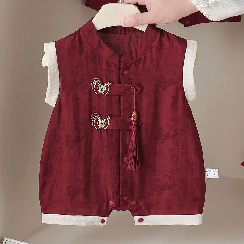 Summer Newborn Stuff Toddler Girl Clothes Chinese Style New Year Sleeveless Cotton Red Birthday Baby Romper Boys Clothing B295
Summer Newborn Stuff Toddler Girl Clothes Chinese Style New Year Sleeveless Cotton Red Birthday Baby Romper Boys Clothing B295
