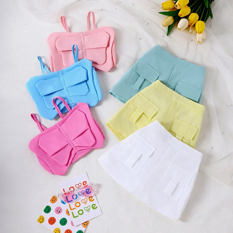 Summer Multicolor Girls' Set Toddler Solid Color Strap Top+New Two-Piece Skirt Pants Set
Summer Multicolor Girls' Set Toddler Solid Color Strap Top+New Two-Piece Skirt Pants Set
