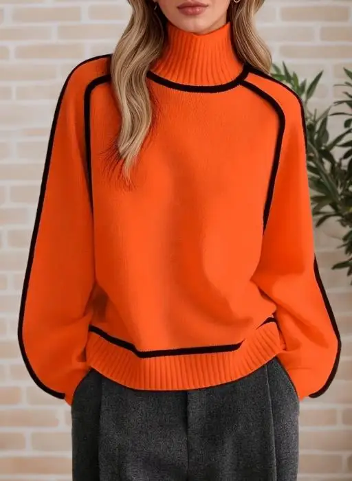 2025 Winter High Neck Three-Dimensional Striped Casual Loose Pullover Sweater Knitted Sweater Women's Fashion Knitted Sweater
2025 Winter High Neck Three-Dimensional Striped Casual Loose Pullover Sweater Knitted Sweater Women's Fashion Knitted Sweater