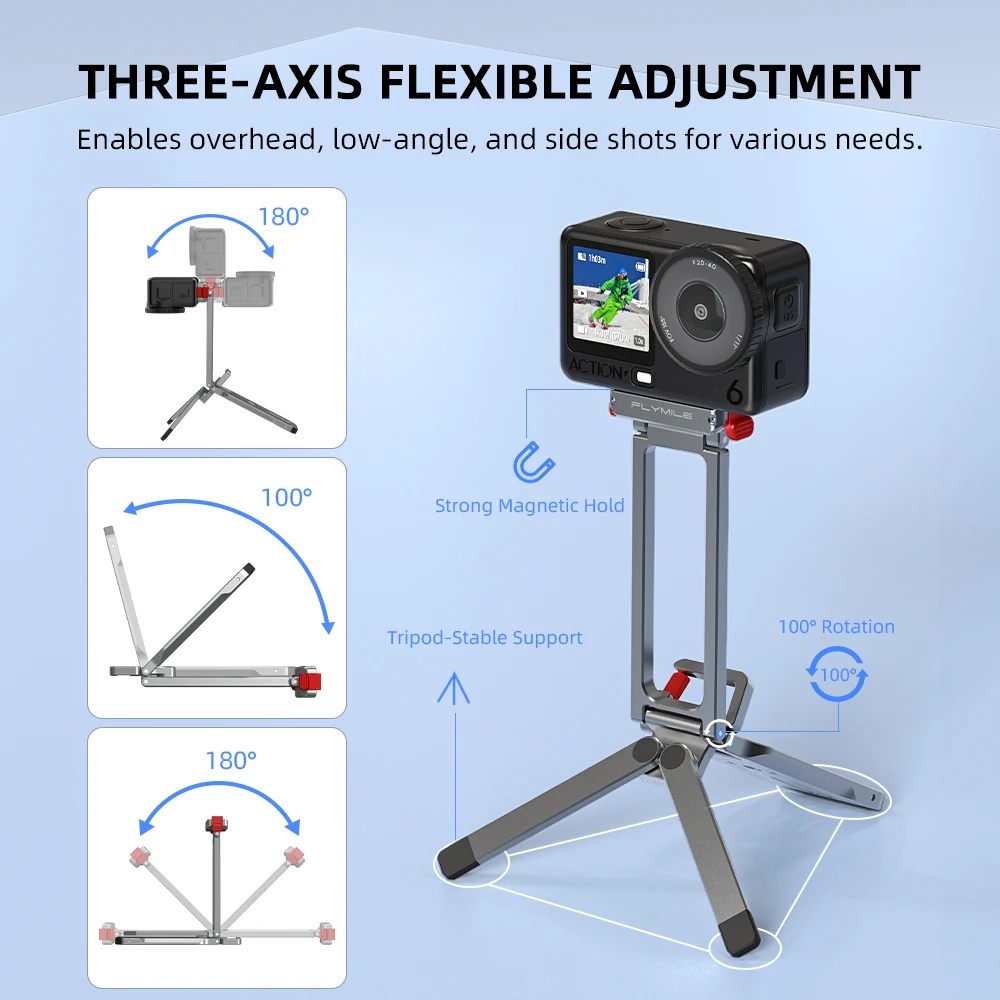 Quick-Release Tripod For DJI OSMO ACTION 6 for DJI OSMO Nano Sports Camera Magnetic Mount Carabiner Clip Mounting Accessory
Quick-Release Tripod For DJI OSMO ACTION 6 for DJI OSMO Nano Sports Camera Magnetic Mount Carabiner Clip Mounting Accessory