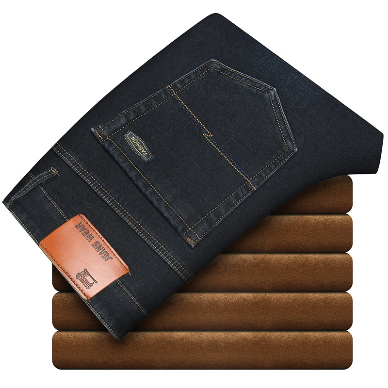 Nice Brand Pop Winter Warm Slim Fit Jeans Business Fashion Thicken Denim Trousers Fleece Stretch Brand Pants Black Blue
Nice Brand Pop Winter Warm Slim Fit Jeans Business Fashion Thicken Denim Trousers Fleece Stretch Brand Pants Black Blue