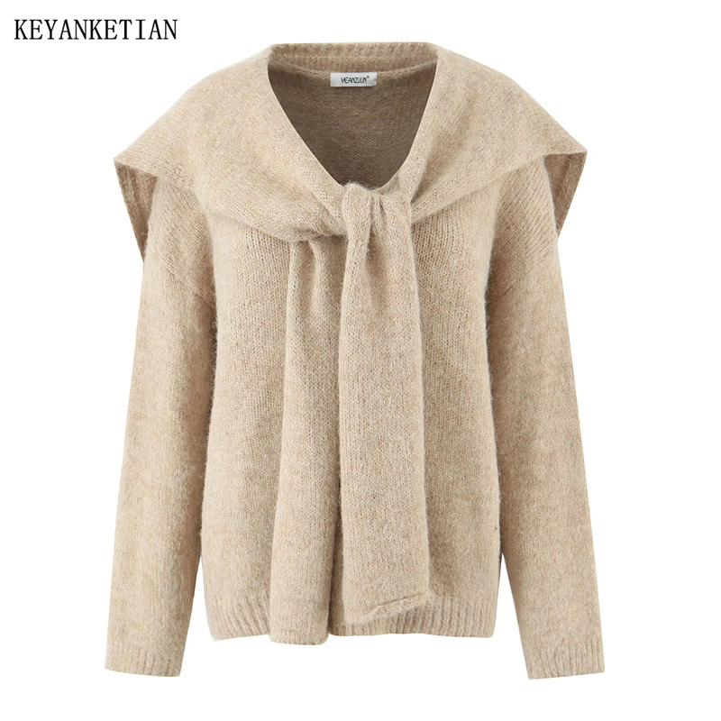 KEYANKETIAN 2026 Spring New Women's Cape Decoration Two Pieces Sets Sweater Leisure style Long Sleeve Loose Knitted Top Pullover
KEYANKETIAN 2026 Spring New Women's Cape Decoration Two Pieces Sets Sweater Leisure style Long Sleeve Loose Knitted Top Pullover