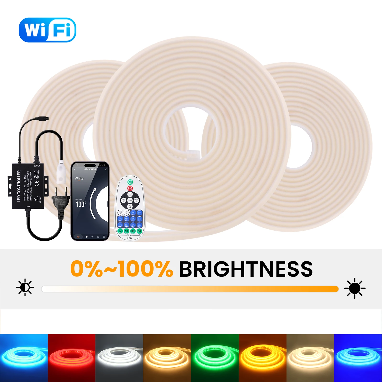 Dimmerable 220V COB Neon Light Waterproof Red Ice Blue Pink Yellow Purple Green Tuya WIFI Alexa Control Flexible Rope LED Strip
Dimmerable 220V COB Neon Light Waterproof Red Ice Blue Pink Yellow Purple Green Tuya WIFI Alexa Control Flexible Rope LED Strip