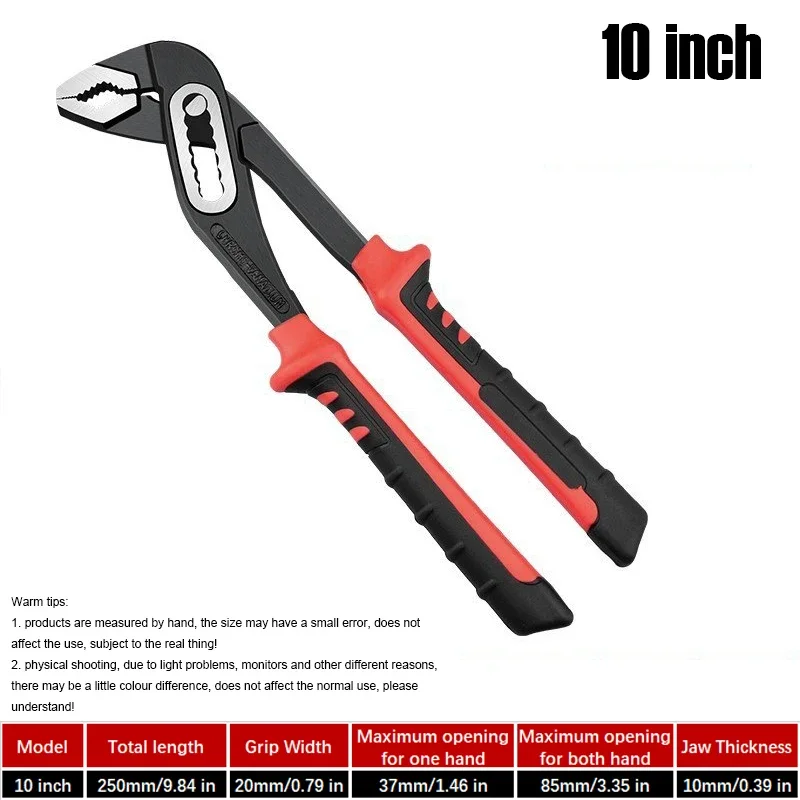 Регулируемые плоскогубцы для водяного насоса 8/10/12 дюймов, многофункциональные плоскогубцы для труб, подходят для гаек и труб различных форм
Регулируемые плоскогубцы для водяного насоса 8/10/12 дюймов, многофункциональные плоскогубцы для труб, подходят для гаек и труб различных форм