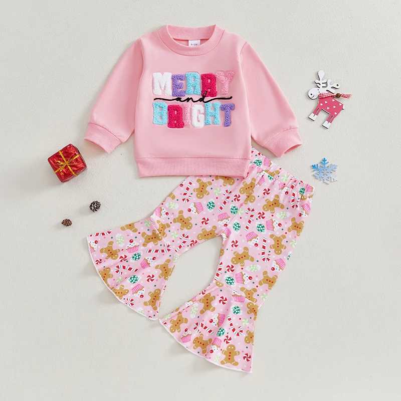 Suefunskry Toddler Girl Christmas Outfits Letter Embroidery Long Sleeve Sweatshirt with Elastic Waist Flared Pants Fall 2Pcs Set
Suefunskry Toddler Girl Christmas Outfits Letter Embroidery Long Sleeve Sweatshirt with Elastic Waist Flared Pants Fall 2Pcs Set