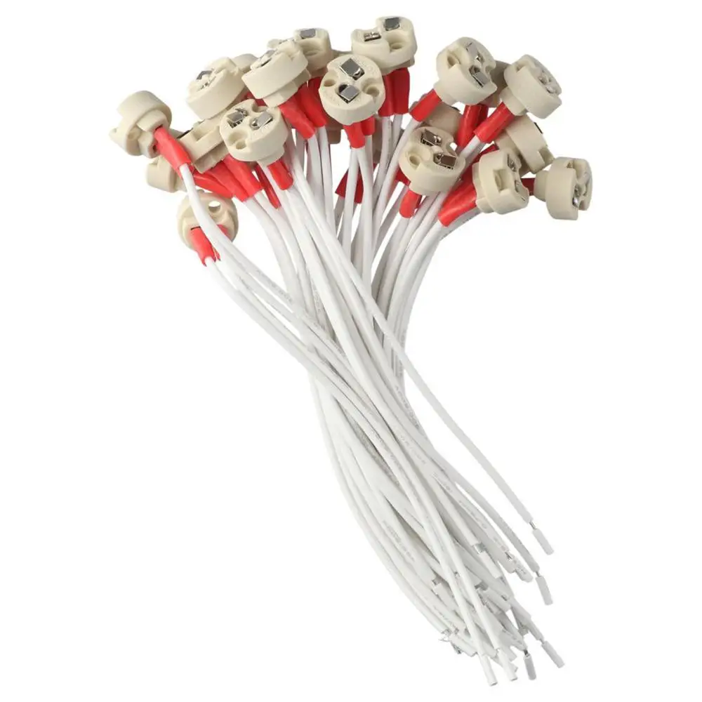 24pcs Copper MR16 MR11 G4 G5.3 Ceramic Lamp Cap Silicone Silver Lamp Holder with 15cm Connecting Wire Red White
24pcs Copper MR16 MR11 G4 G5.3 Ceramic Lamp Cap Silicone Silver Lamp Holder with 15cm Connecting Wire Red White