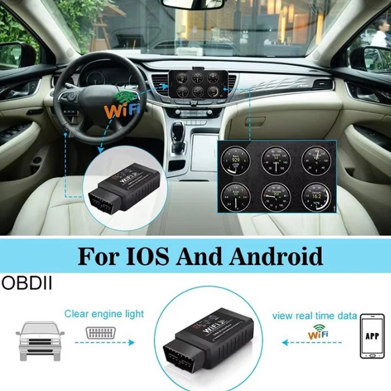 Сканер OBD2 WIFI ELM327 V 1,5 для iPhone IOS/Android Auto OBDII OBD 2 ODB II ELM 327 V1.5 Инструмент диагностики считывателя кодов WI-FI 
Сканер OBD2 WIFI ELM327 V 1,5 для iPhone IOS/Android Auto OBDII OBD 2 ODB II ELM 327 V1.5 Инструмент диагностики считывателя кодов WI-FI