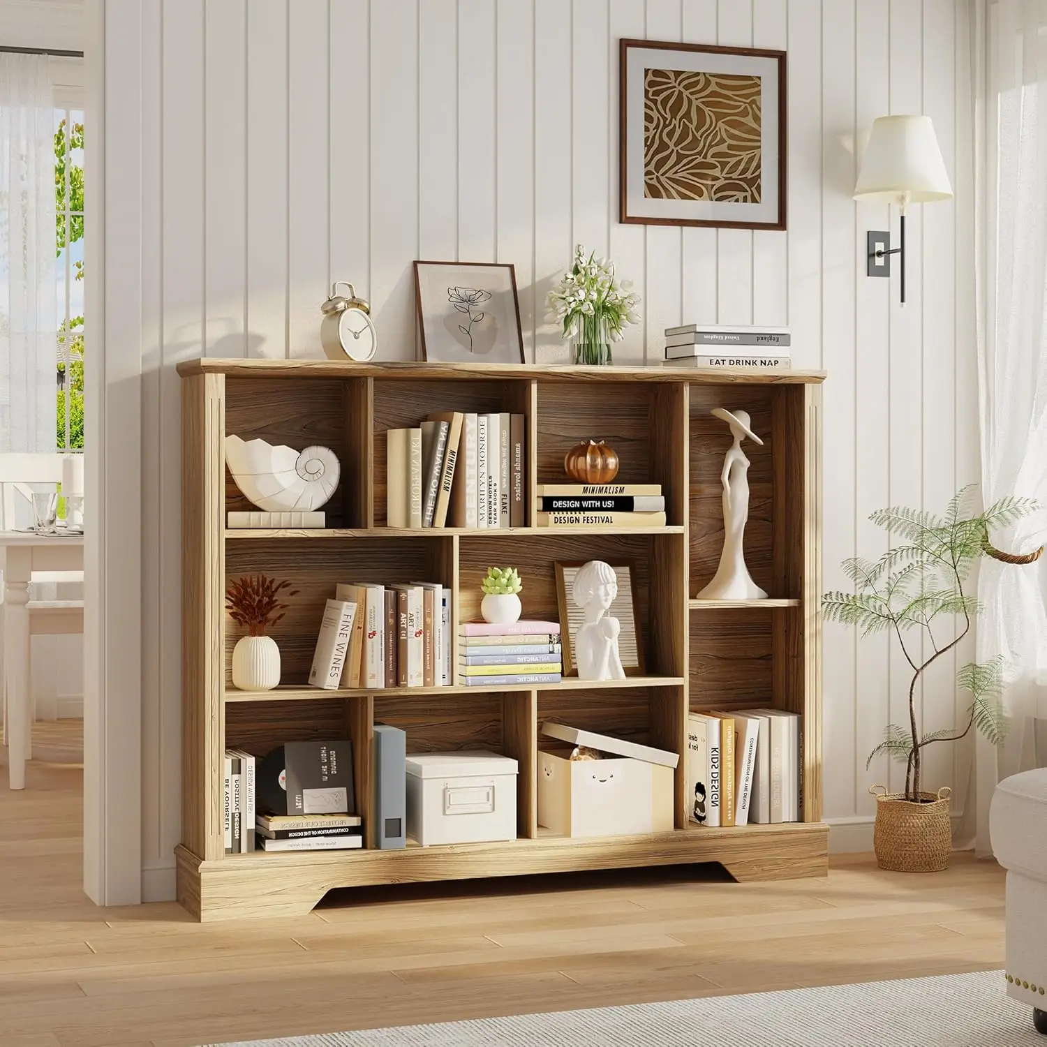 10-Cube Storage Organizer Bookshelf, 4-Tier Wooden Bookcase With Adjustable Shelf, Sturdy Cube Storage Shelf For, Customized
10-Cube Storage Organizer Bookshelf, 4-Tier Wooden Bookcase With Adjustable Shelf, Sturdy Cube Storage Shelf For, Customized