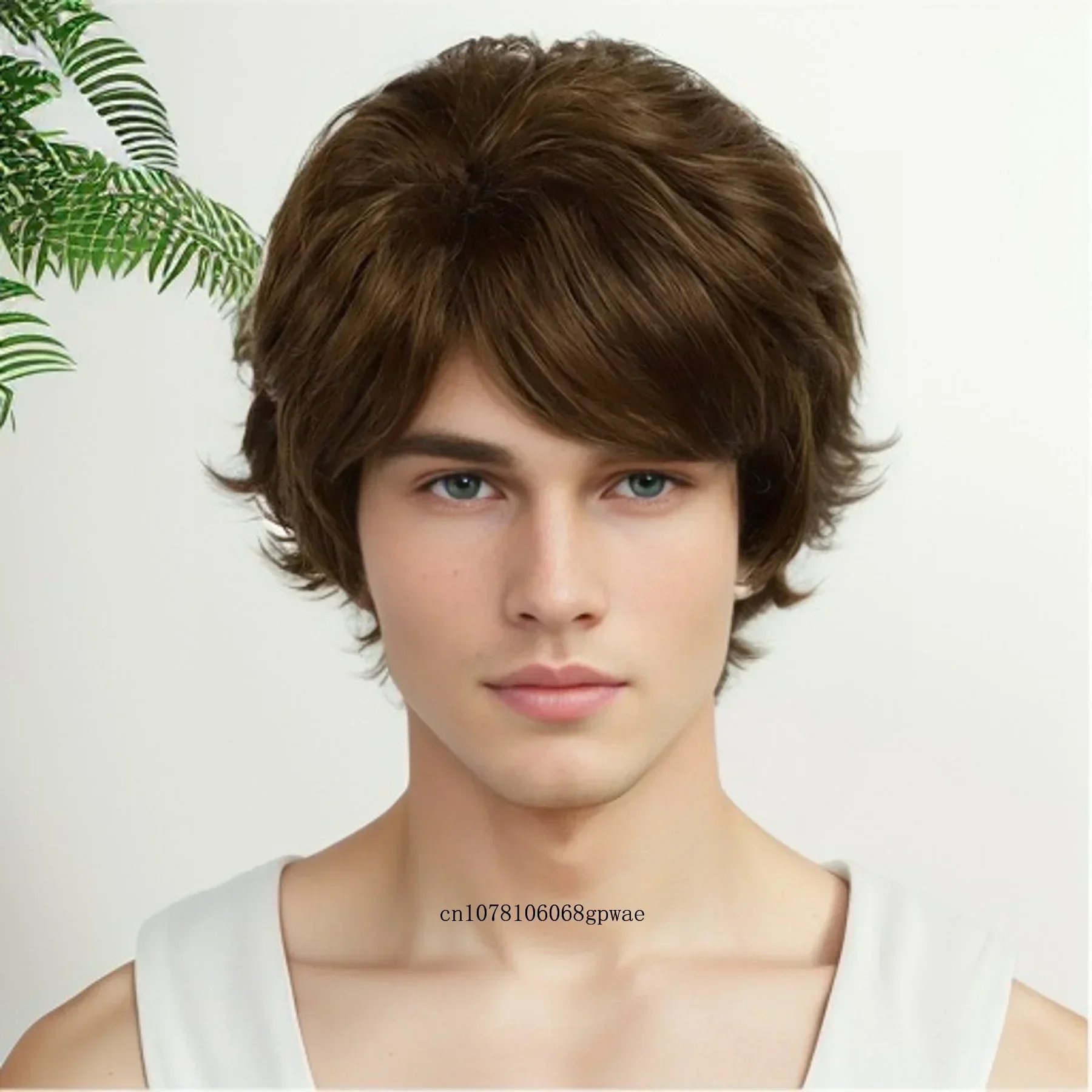Brown Wigs Natural Synthetic Hair Short Layered Curly Wig with Bangs for Men Male Daily Cosplay Costume Halloween Heat Resistant
Brown Wigs Natural Synthetic Hair Short Layered Curly Wig with Bangs for Men Male Daily Cosplay Costume Halloween Heat Resistant