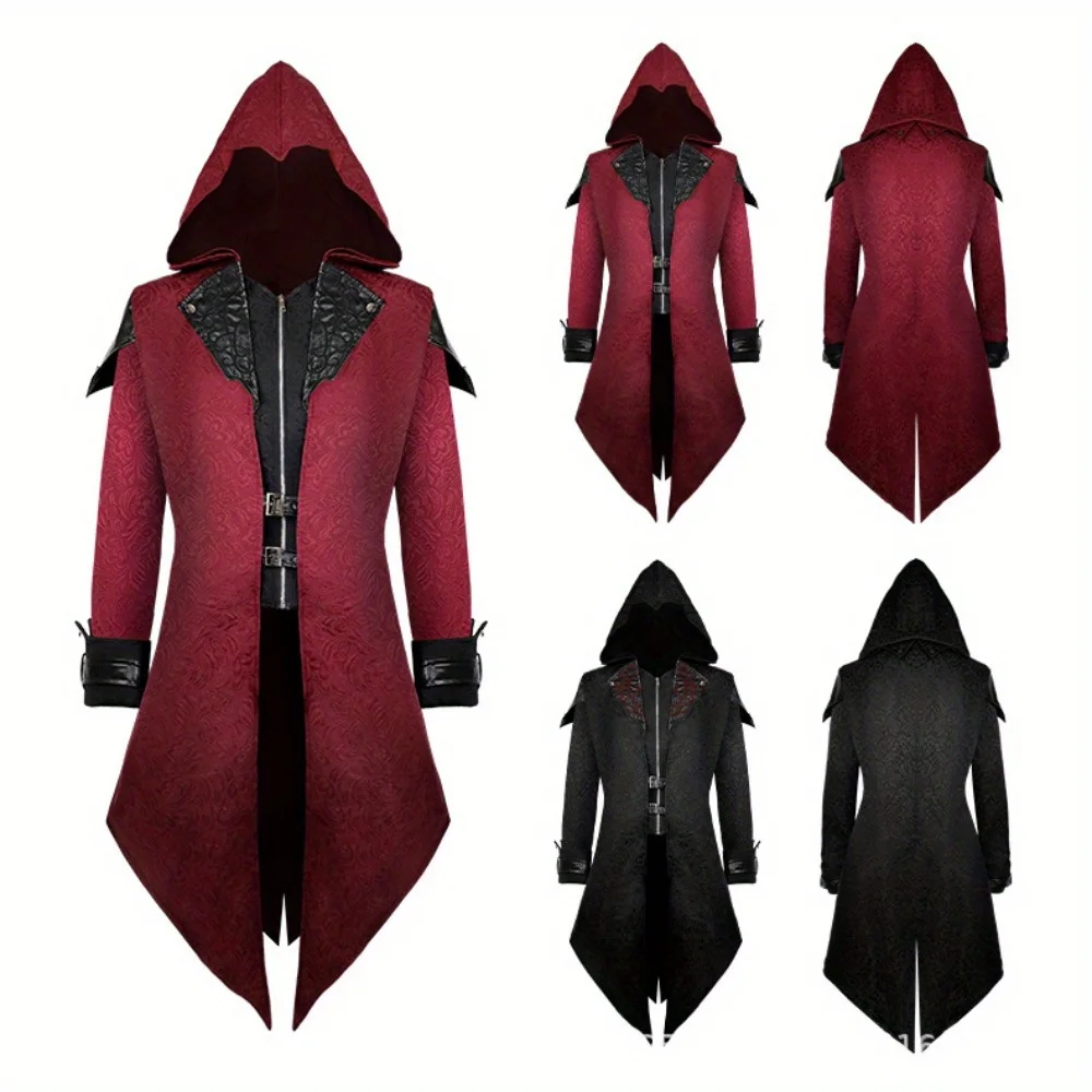 European & American Medieval Halloween Retro Patchwork Jacket, Men's Gothic Dark Style Costume Full of Ambiance
European & American Medieval Halloween Retro Patchwork Jacket, Men's Gothic Dark Style Costume Full of Ambiance