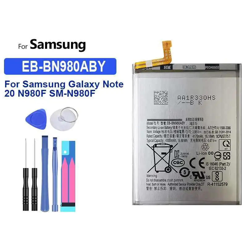 EB-BN980ABY High Compatibility 4300mAh For Samsung Galaxy Note 20 N980F SM-N980F DS N980 Mobile Phone Battery
EB-BN980ABY High Compatibility 4300mAh For Samsung Galaxy Note 20 N980F SM-N980F DS N980 Mobile Phone Battery