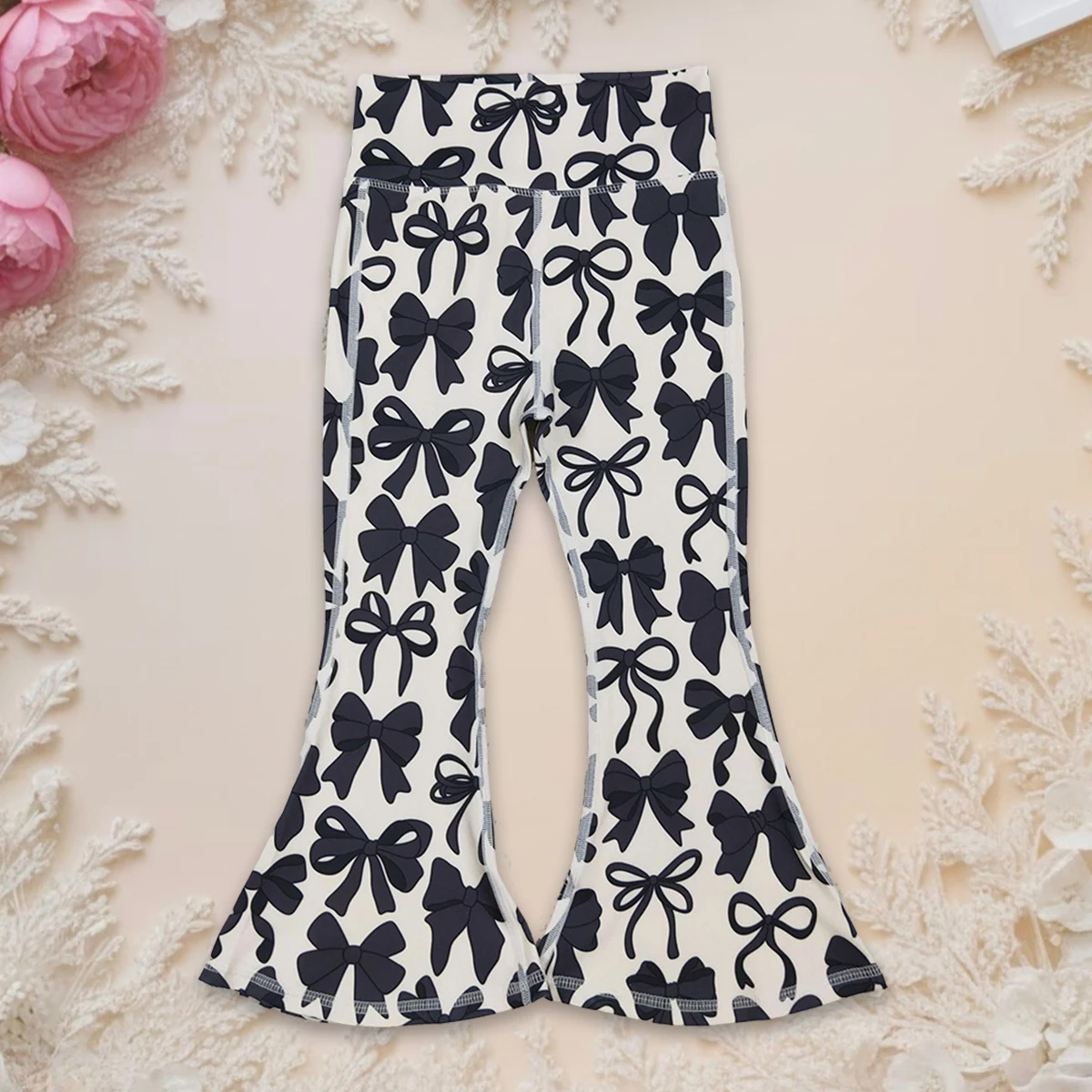 Baby Girl Yoga Active Flare Pants Bell Bottom Toddler Cute Black Bows Print Kids Elastic Waist Soft Stretchy Casual Wear
Baby Girl Yoga Active Flare Pants Bell Bottom Toddler Cute Black Bows Print Kids Elastic Waist Soft Stretchy Casual Wear