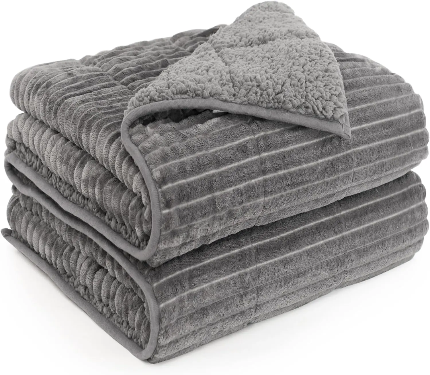 Sherpa Fleece Adult Weighted Blanket 20Lbs With Ribbed Stripes, Dual Sided Fuzzy Warm Blanket For Couch Bed Sofa, Heavy Thi
Sherpa Fleece Adult Weighted Blanket 20Lbs With Ribbed Stripes, Dual Sided Fuzzy Warm Blanket For Couch Bed Sofa, Heavy Thi