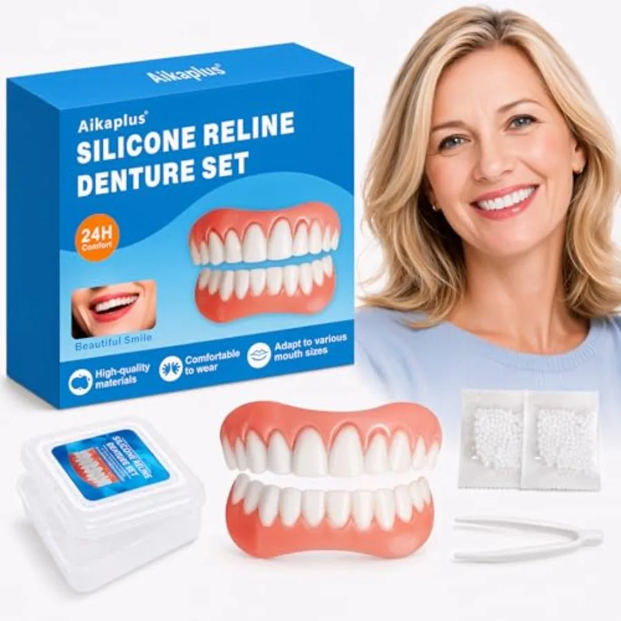 Fix Your Smile with Temporary Dentures for Men and Women, Moldable False Teeth Veneers for Missing, Chipped and Yellow-Looking
Fix Your Smile with Temporary Dentures for Men and Women, Moldable False Teeth Veneers for Missing, Chipped and Yellow-Looking