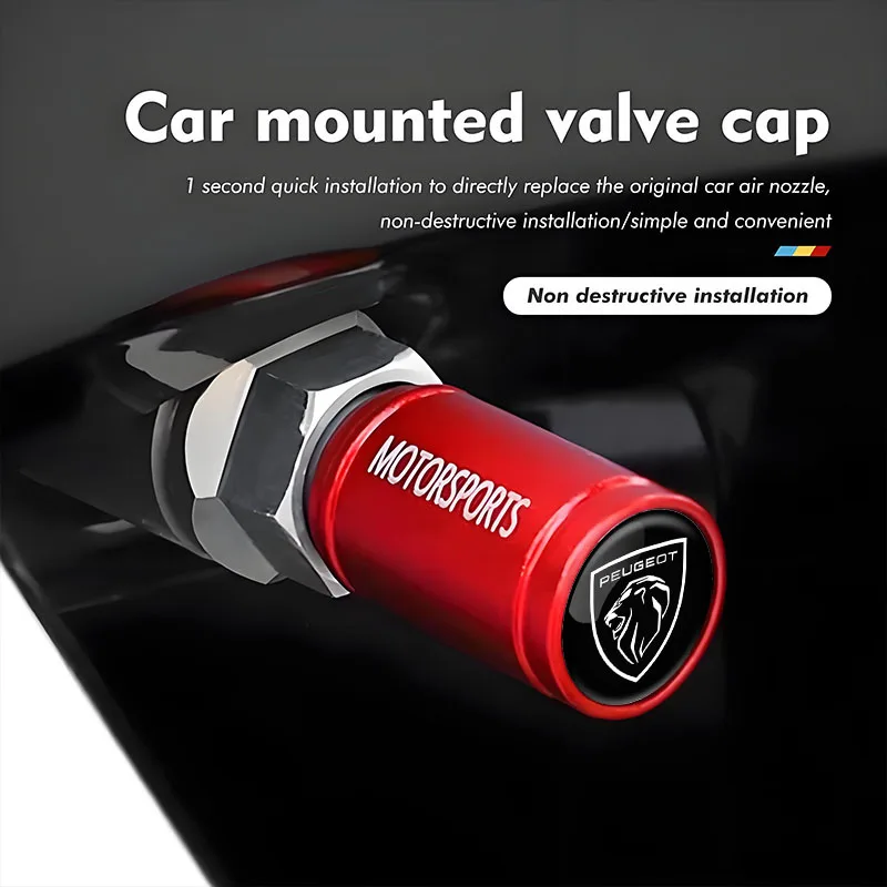 4 pieces car logo wheel tire shape tire valve cap accessories for Peugeot 108 206 207 208 301 307 308 406 407 408 508 2008 3008
4 pieces car logo wheel tire shape tire valve cap accessories for Peugeot 108 206 207 208 301 307 308 406 407 408 508 2008 3008