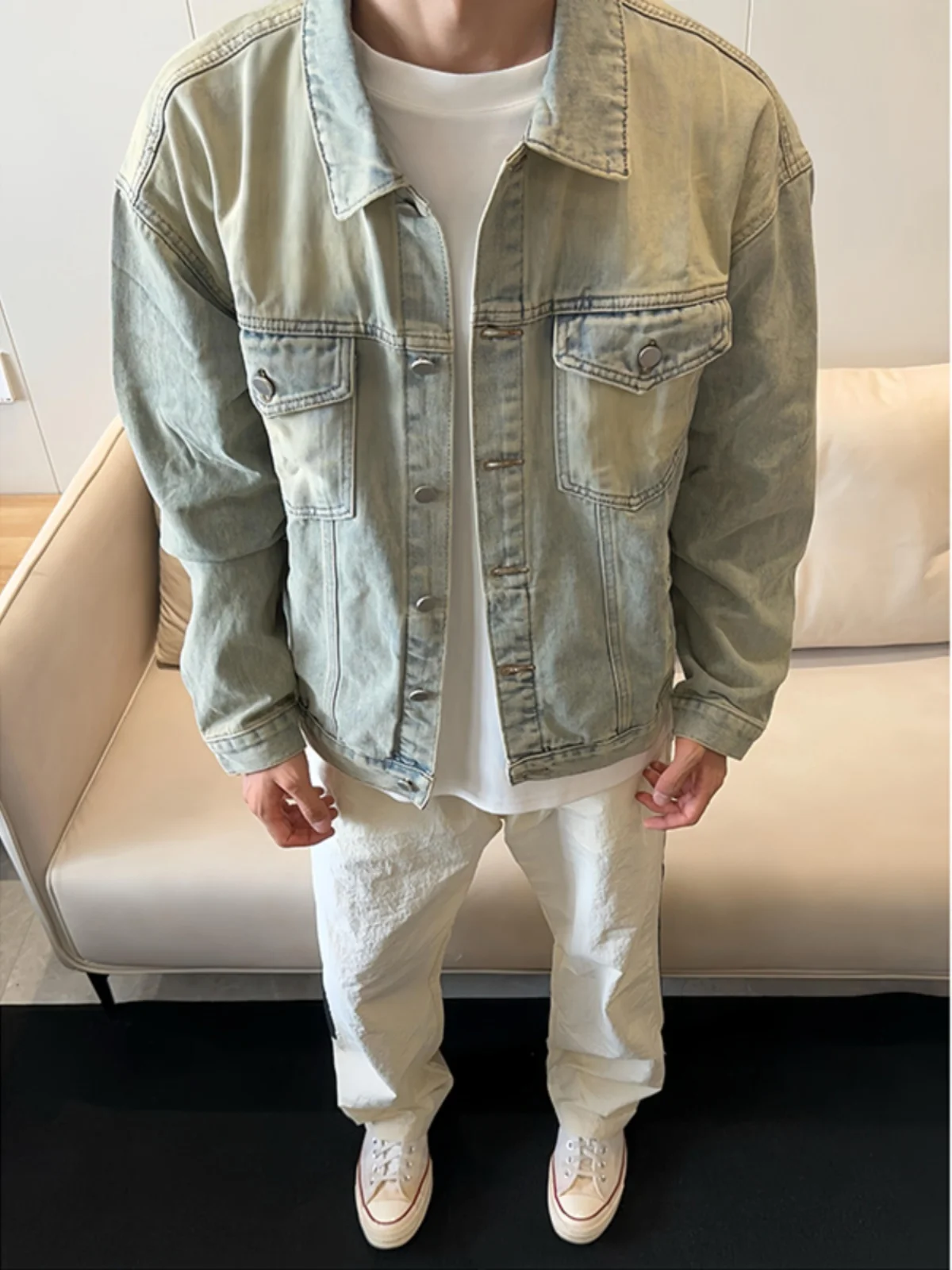 Мужская джинсовая куртка Waed Denim Jaet, осенняя, винтажная, в стиле рабочей одежды, цвета желтой грязи, свободного кроя, для молодежи
Мужская джинсовая куртка Waed Denim Jaet, осенняя, винтажная, в стиле рабочей одежды, цвета желтой грязи, свободного кроя, для молодежи