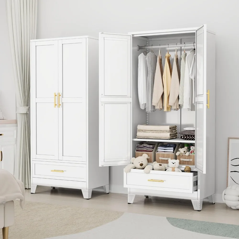Metal Armoire Wardrobe Closet,lothing Storage Cabinet with Hanging Rods and 1 Drawers, Household Closet Organizers
Metal Armoire Wardrobe Closet,lothing Storage Cabinet with Hanging Rods and 1 Drawers, Household Closet Organizers
