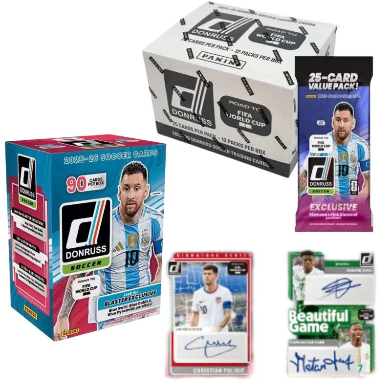 New 2026 Donruss Road To FIFA World Cup Soccer Blaster Box Trading Cards Blind Box Fat Pack Hobby Box Collection Gift
New 2026 Donruss Road To FIFA World Cup Soccer Blaster Box Trading Cards Blind Box Fat Pack Hobby Box Collection Gift