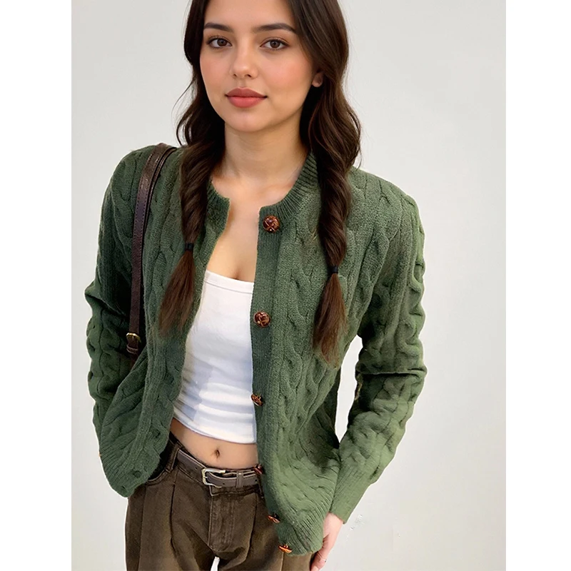 Fashion Autumn Sweet Long Sleeve Knitted Cardigan Casual Twist Loose Knitted Top Winter Korean Style Sweater Elegant Knitwear
Fashion Autumn Sweet Long Sleeve Knitted Cardigan Casual Twist Loose Knitted Top Winter Korean Style Sweater Elegant Knitwear