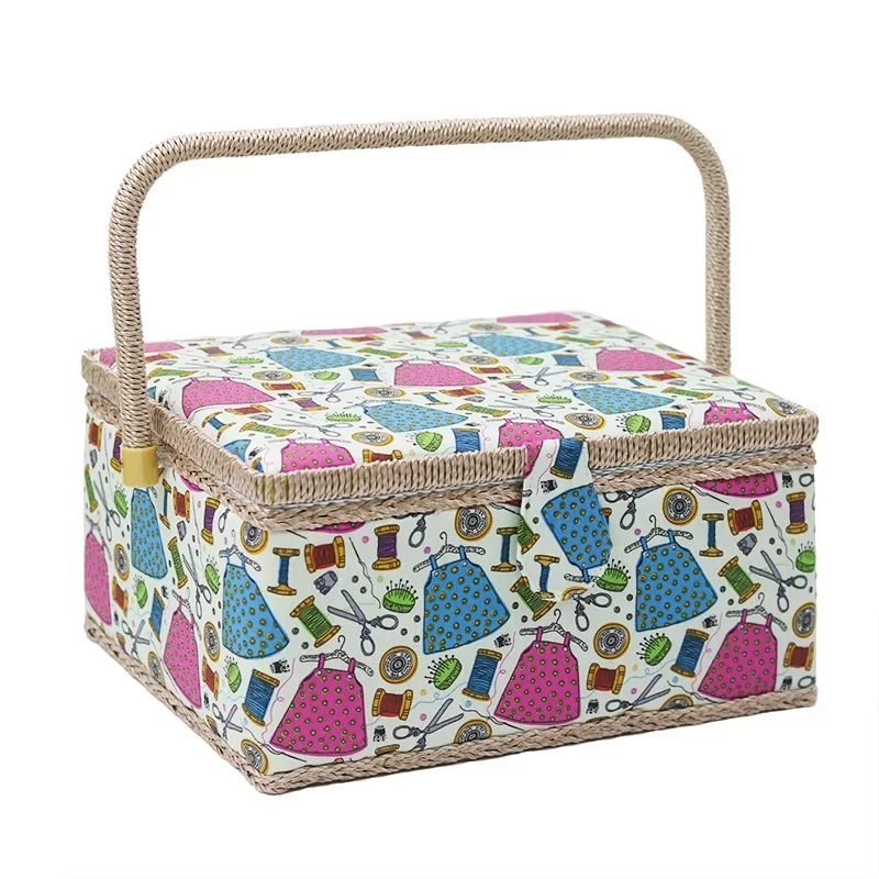 Print Design Sewing Basket, Sewing Kit Storage Box with Removable Tray, Built-in Pin Cushion and Interior Pocket
Print Design Sewing Basket, Sewing Kit Storage Box with Removable Tray, Built-in Pin Cushion and Interior Pocket