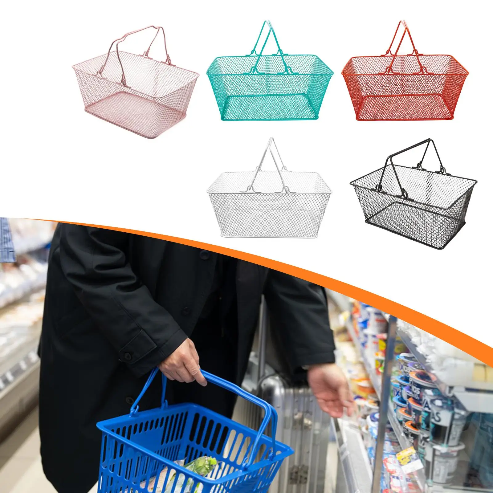 Shopping Basket Sturdy Supermarket Carry Basket for Bar Retail Store Grocery
Shopping Basket Sturdy Supermarket Carry Basket for Bar Retail Store Grocery