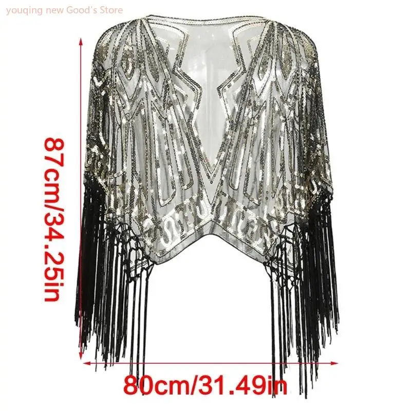 49me Vintage Evening Wrap с блестками для женщин длинные кисточки для женщин с бахромой для свадебного и особого случая
49me Vintage Evening Wrap с блестками для женщин длинные кисточки для женщин с бахромой для свадебного и особого случая