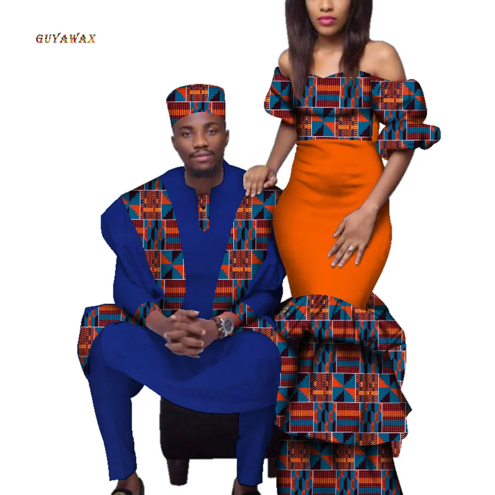 New African Couple Clothes African Dresses for Women Bazin Riche Long Dresses African Men Print Gown Top and Pants Party Wedding
New African Couple Clothes African Dresses for Women Bazin Riche Long Dresses African Men Print Gown Top and Pants Party Wedding