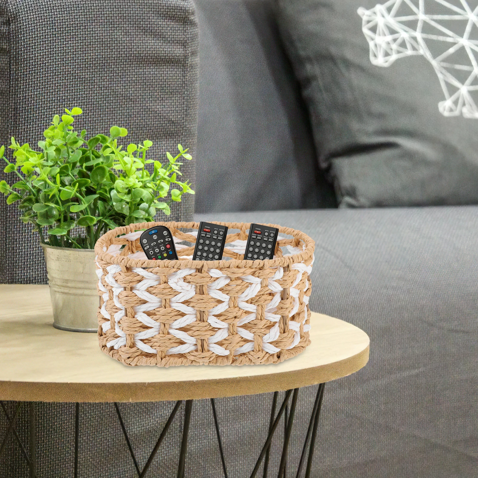 Woven Storage Basket Household Organizer Sundries Holder For Kitchen Bedroom Nursery Classroom Office Use Large Capacity 
Woven Storage Basket Household Organizer Sundries Holder For Kitchen Bedroom Nursery Classroom Office Use Large Capacity