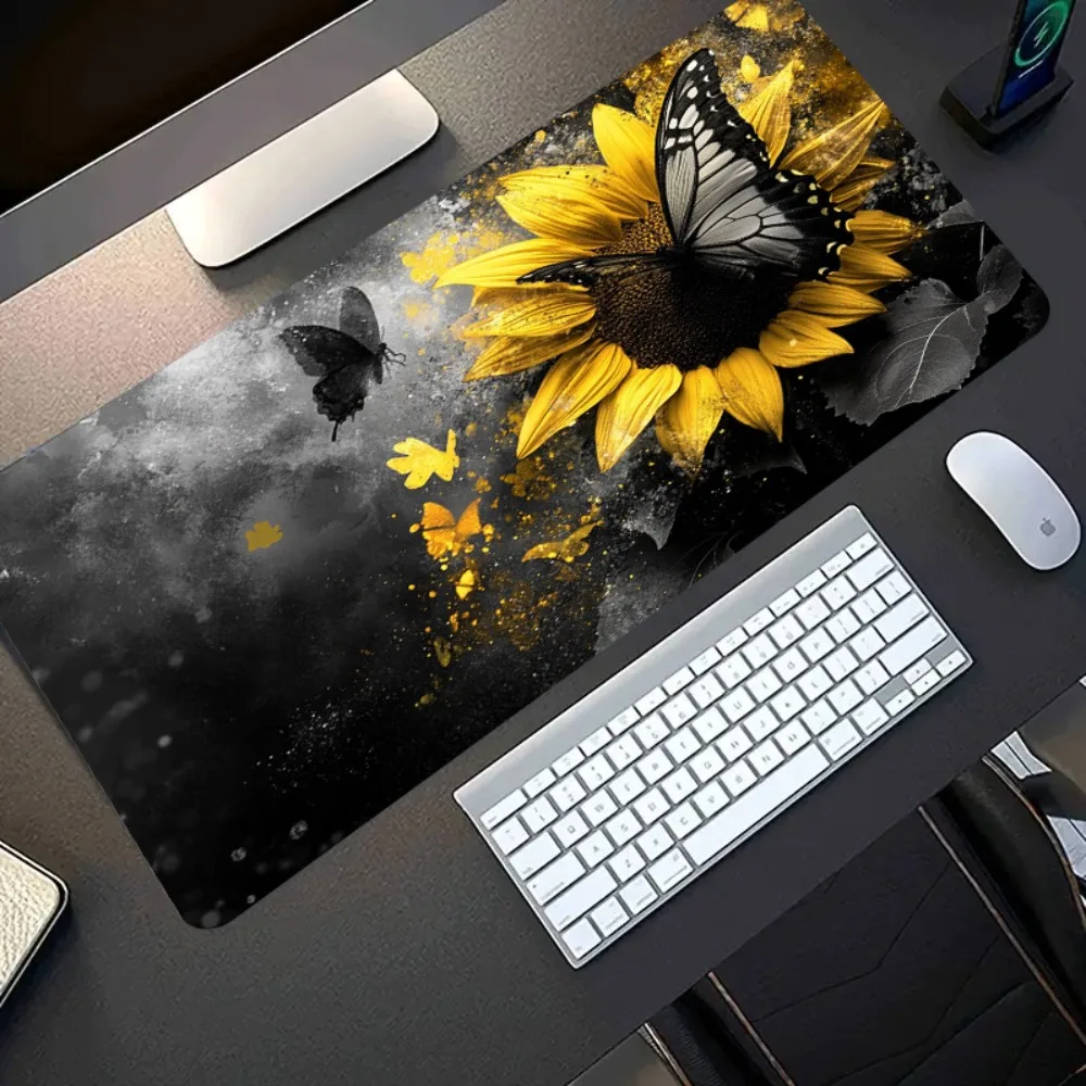 Большой коврик для мыши с золотыми подсолнухами и бабочками, монохромный цветочный расширенный коврик для стола, эстетичный декор для офиса и игр
Большой коврик для мыши с золотыми подсолнухами и бабочками, монохромный цветочный расширенный коврик для стола, эстетичный декор для офиса и игр