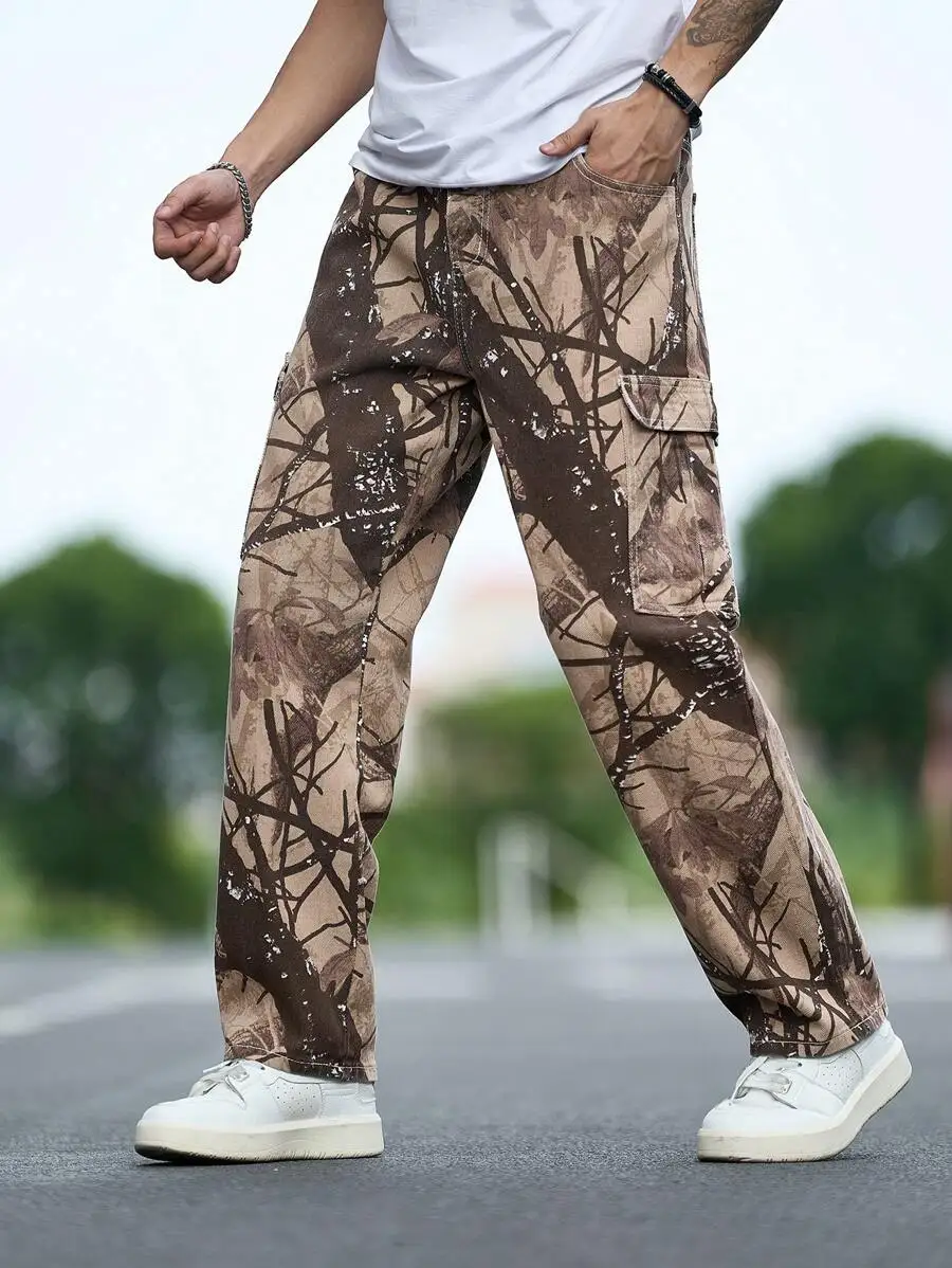 Mens Loose Camouflage Cargo Pants With Pockets Wide Leg
Mens Loose Camouflage Cargo Pants With Pockets Wide Leg