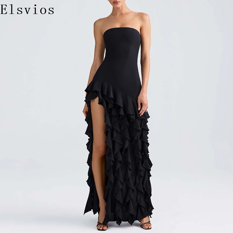 Sexy Strapless Wooden Ear Solid Long Dress Women Elegant Sleeveless Backless Evening Dress Fashion Hight Waist Slim Party Dress
Sexy Strapless Wooden Ear Solid Long Dress Women Elegant Sleeveless Backless Evening Dress Fashion Hight Waist Slim Party Dress