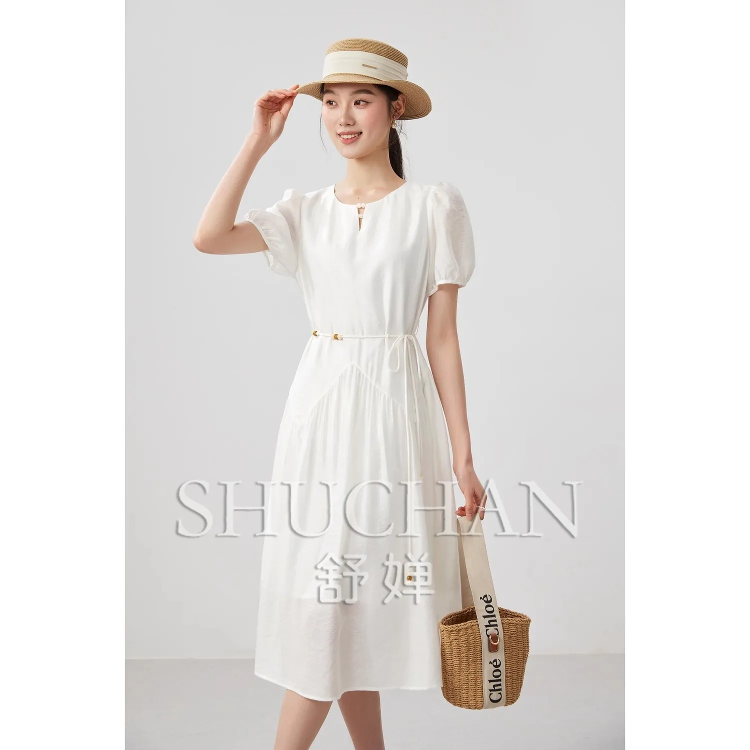 Summer Breath Skin-friendly jacquard Lyocell Belt Short-sleeved Dress Women Summer 2025 Thin Dress for Women
Summer Breath Skin-friendly jacquard Lyocell Belt Short-sleeved Dress Women Summer 2025 Thin Dress for Women