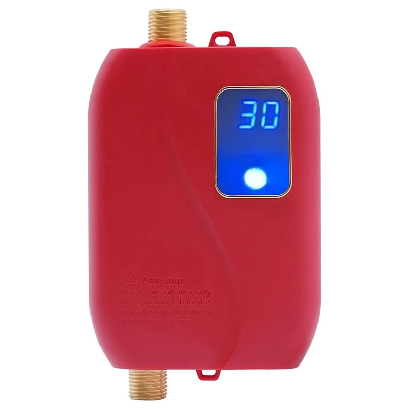 Tankless Water Heater, 3000W Wall-Mounted Instant Hot Water Heater With LED For Daily Washing, US Plug
Tankless Water Heater, 3000W Wall-Mounted Instant Hot Water Heater With LED For Daily Washing, US Plug