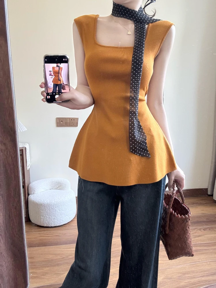 American Retro Square Collar Svel Vest Women's Summer New Design Slimming Skirt Hem Strap Top Korean Sle Regular Fit
American Retro Square Collar Svel Vest Women's Summer New Design Slimming Skirt Hem Strap Top Korean Sle Regular Fit