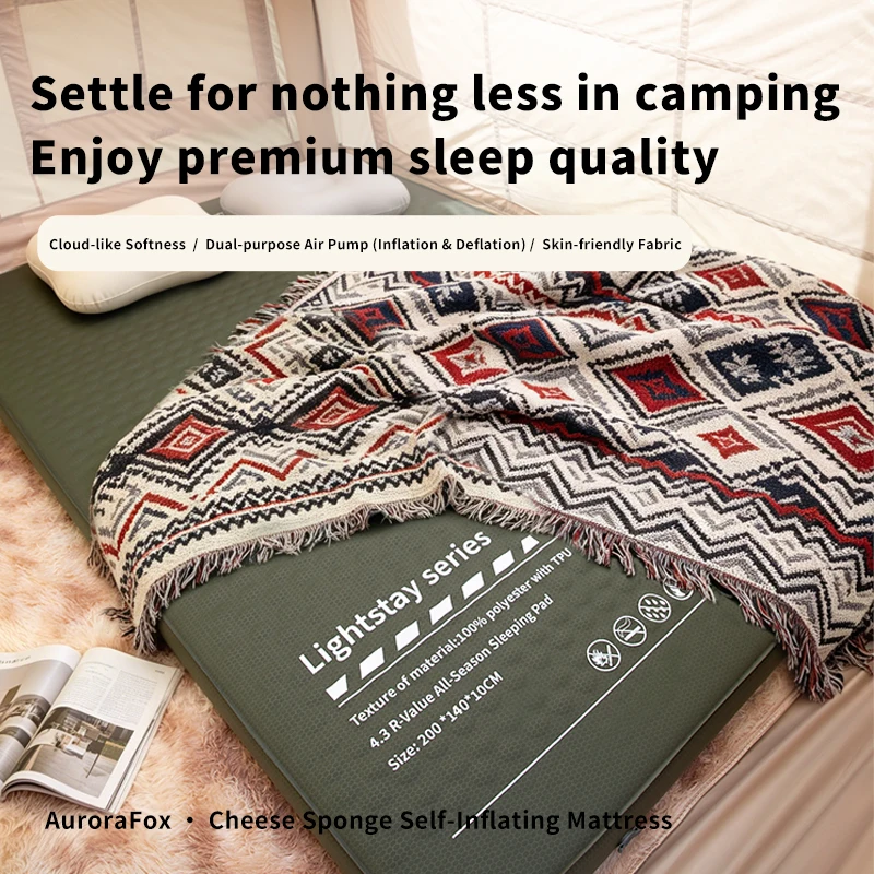 Aurora Fox Air Mattress Camping Built-in Pump Self-inflating Cushion Outdoor Tent Inflatable Bed 10cm Double sleeping Pad
Aurora Fox Air Mattress Camping Built-in Pump Self-inflating Cushion Outdoor Tent Inflatable Bed 10cm Double sleeping Pad