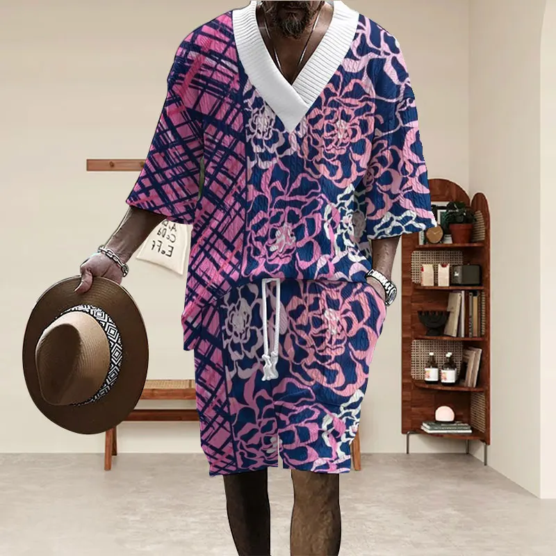 2024 Summer New Men's Set 3D Casual Loose Euro Size Men's Wear V-neck Half-sleeve T-shirt And Shorts 2-piece Set Shipping Free
2024 Summer New Men's Set 3D Casual Loose Euro Size Men's Wear V-neck Half-sleeve T-shirt And Shorts 2-piece Set Shipping Free