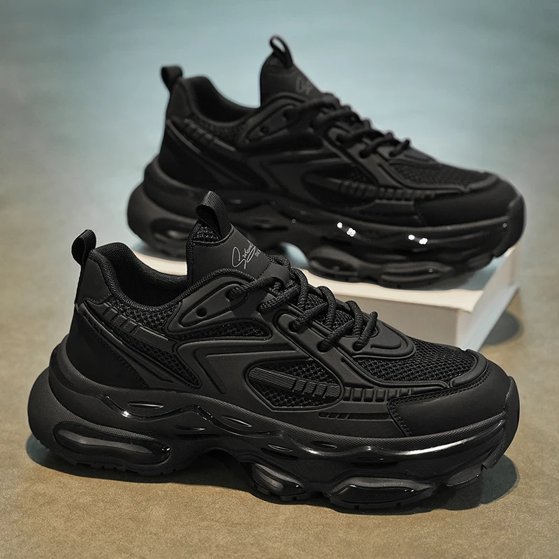 Men's Casual Running Shoes Anti-slip Thick Bottom Shock Absorption Black Sports Leisure Dad Shoes Spring 2025 New Model
Men's Casual Running Shoes Anti-slip Thick Bottom Shock Absorption Black Sports Leisure Dad Shoes Spring 2025 New Model
