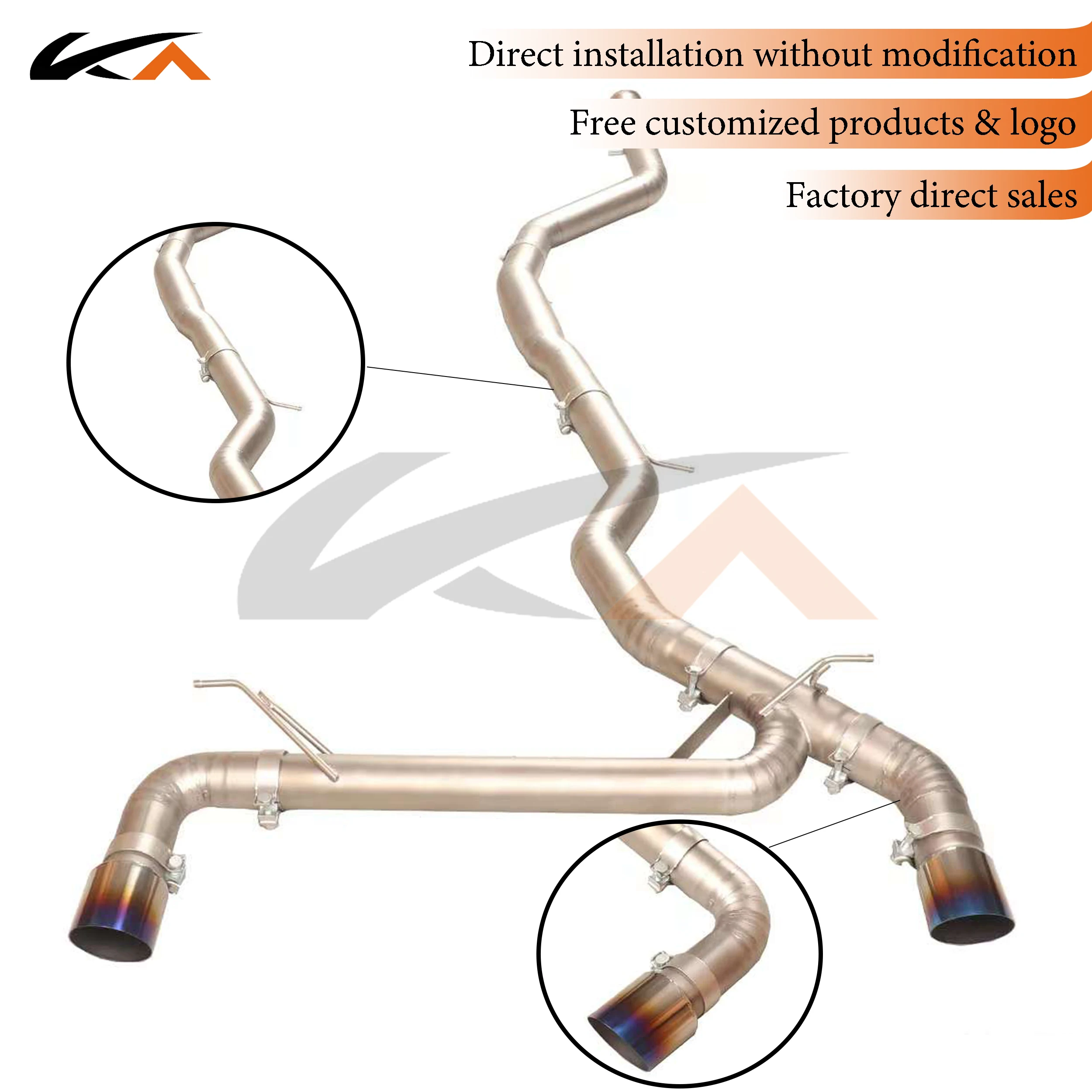 KA Tuning exhaust system titanium alloy catback for Toyota Supra 3.0T rear section performance straight pipe
KA Tuning exhaust system titanium alloy catback for Toyota Supra 3.0T rear section performance straight pipe