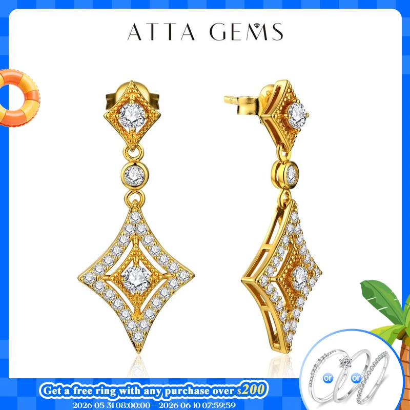 ATTAGEMS Luxurly D Color VVS1 Brilliant Moissanite Earrings for Women 925 Sterling Silver Yellow Gold Plated Anniversary Jewelry
ATTAGEMS Luxurly D Color VVS1 Brilliant Moissanite Earrings for Women 925 Sterling Silver Yellow Gold Plated Anniversary Jewelry