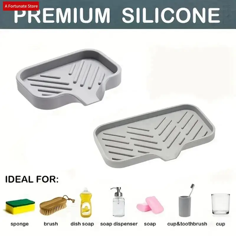 Sink Silicone Tray With Drain Soap Sponge Storage Rack Countertop Sink Brush Soap Storage Rack Kitchen Storage Rack-A78G
Sink Silicone Tray With Drain Soap Sponge Storage Rack Countertop Sink Brush Soap Storage Rack Kitchen Storage Rack-A78G